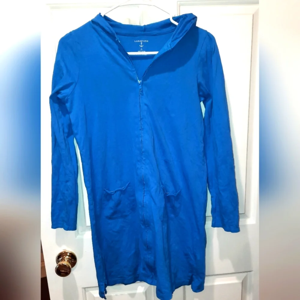 Lands End Kids Cover Up Blue size Large (14)